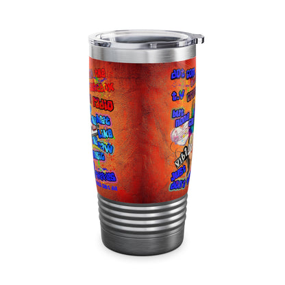 drop the beat - Ringneck Tumbler, 20oz  (burnt orange)