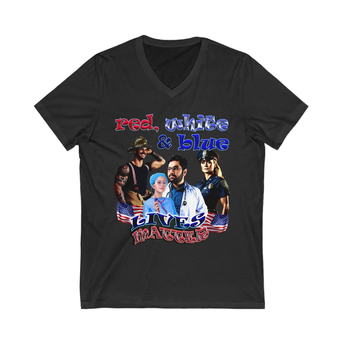 rw&b lives matter - Unisex Jersey Short Sleeve V-Neck Tee