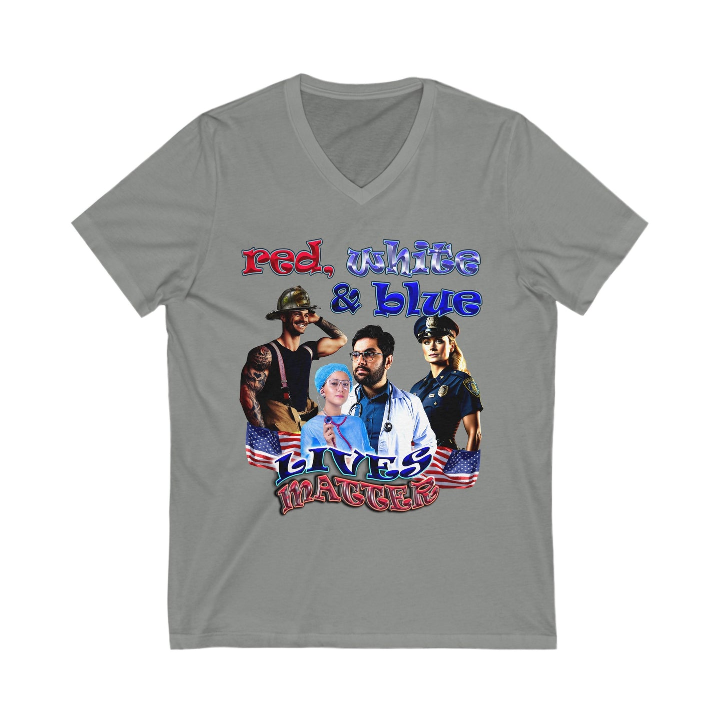 rw&b lives matter - Unisex Jersey Short Sleeve V-Neck Tee