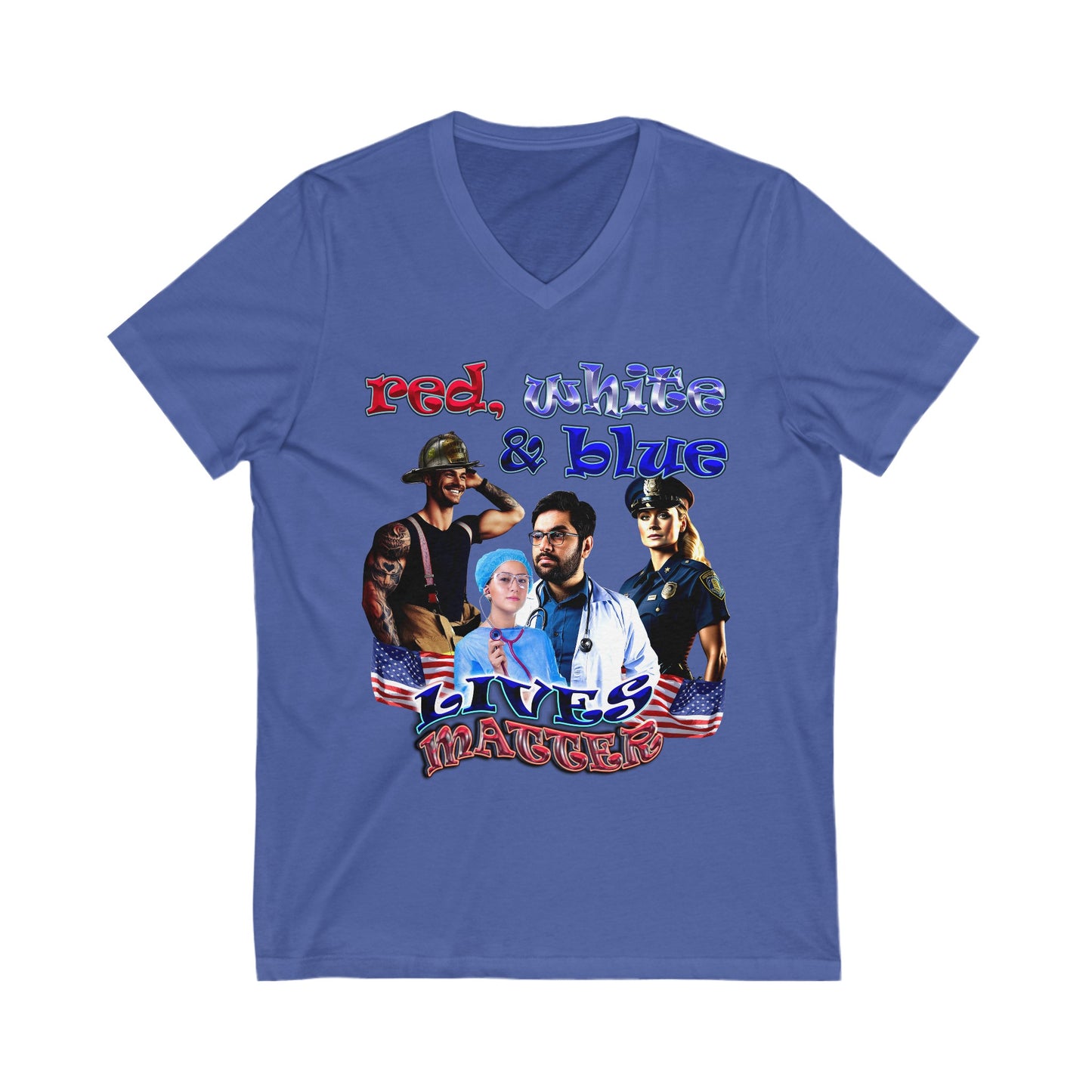 rw&b lives matter - Unisex Jersey Short Sleeve V-Neck Tee