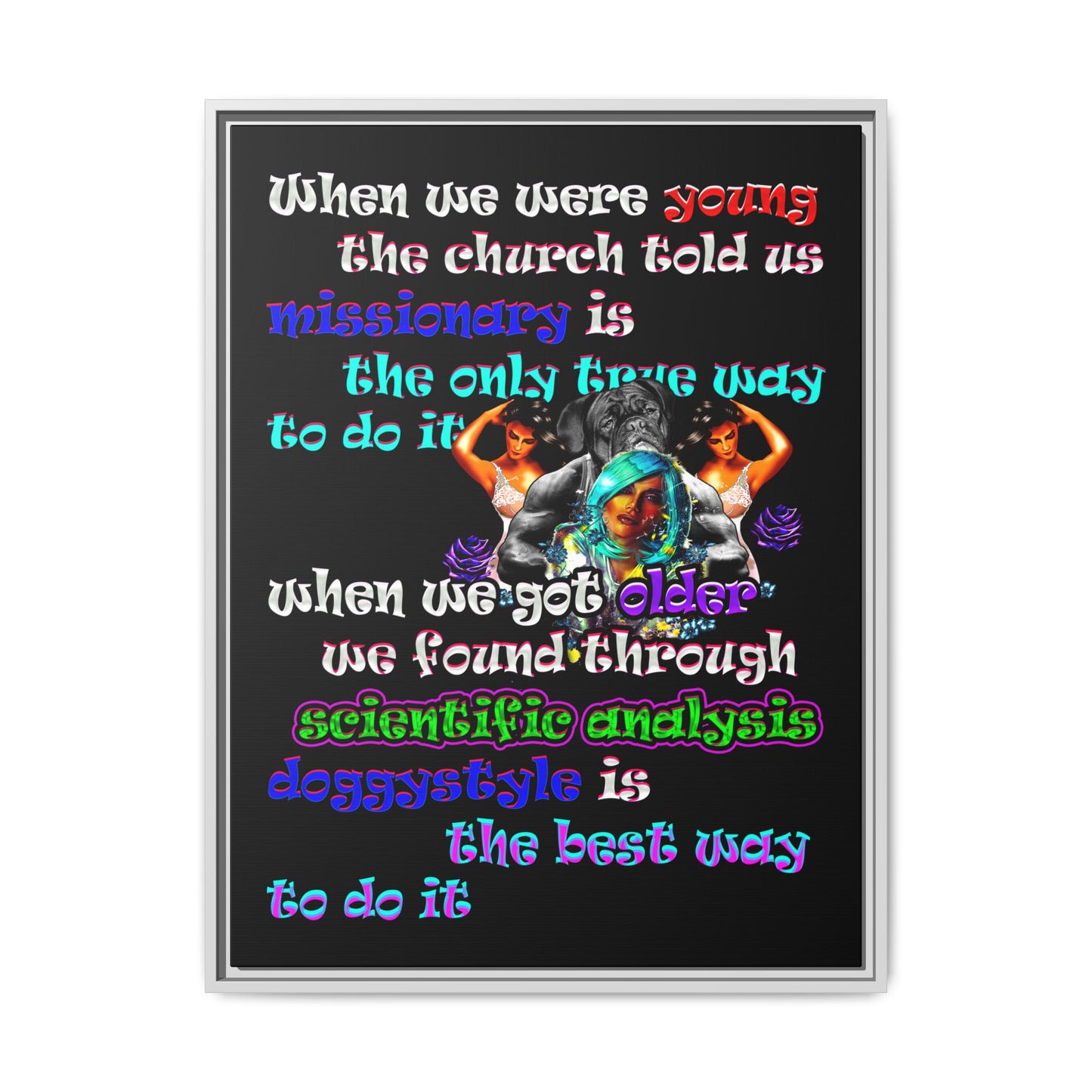doggystyle - framed canvas art (black)