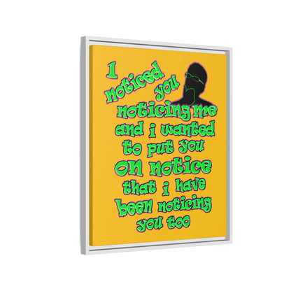 noticed you noticing - framed canvas art (yellow)