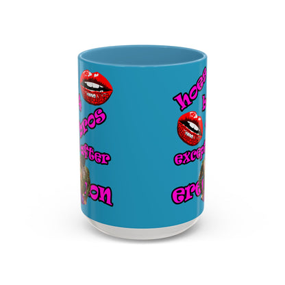 hoes b4 bros - Accent Mug (turquoise)