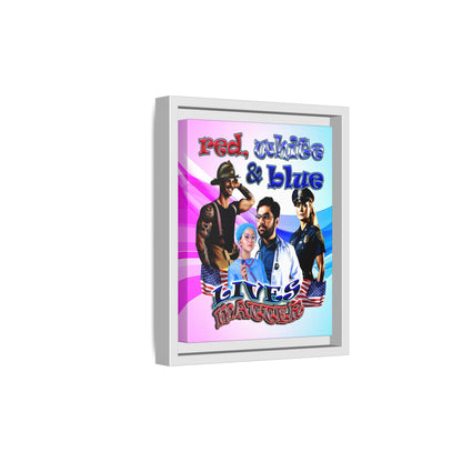 rw&b lives matter - framed canvas art (light blue-pink wave)