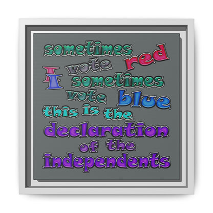 declaration of the independents - framed canvas art (dark grey)
