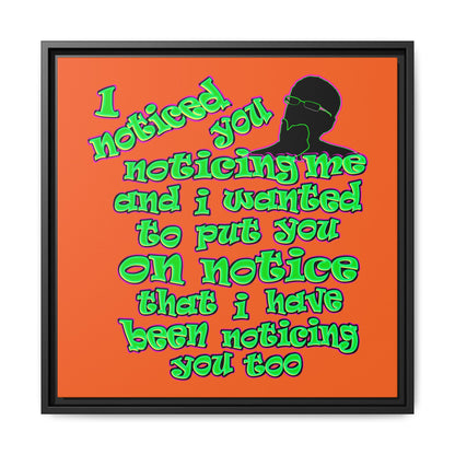noticed you noticing - framed canvas art (orange)