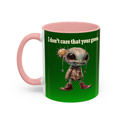 I don't care that your grey - Accent Mug (logo green)
