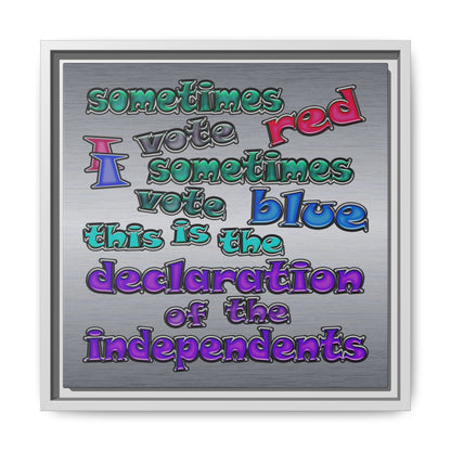 declaration of the independents - framed canvas art (brushed nickel)