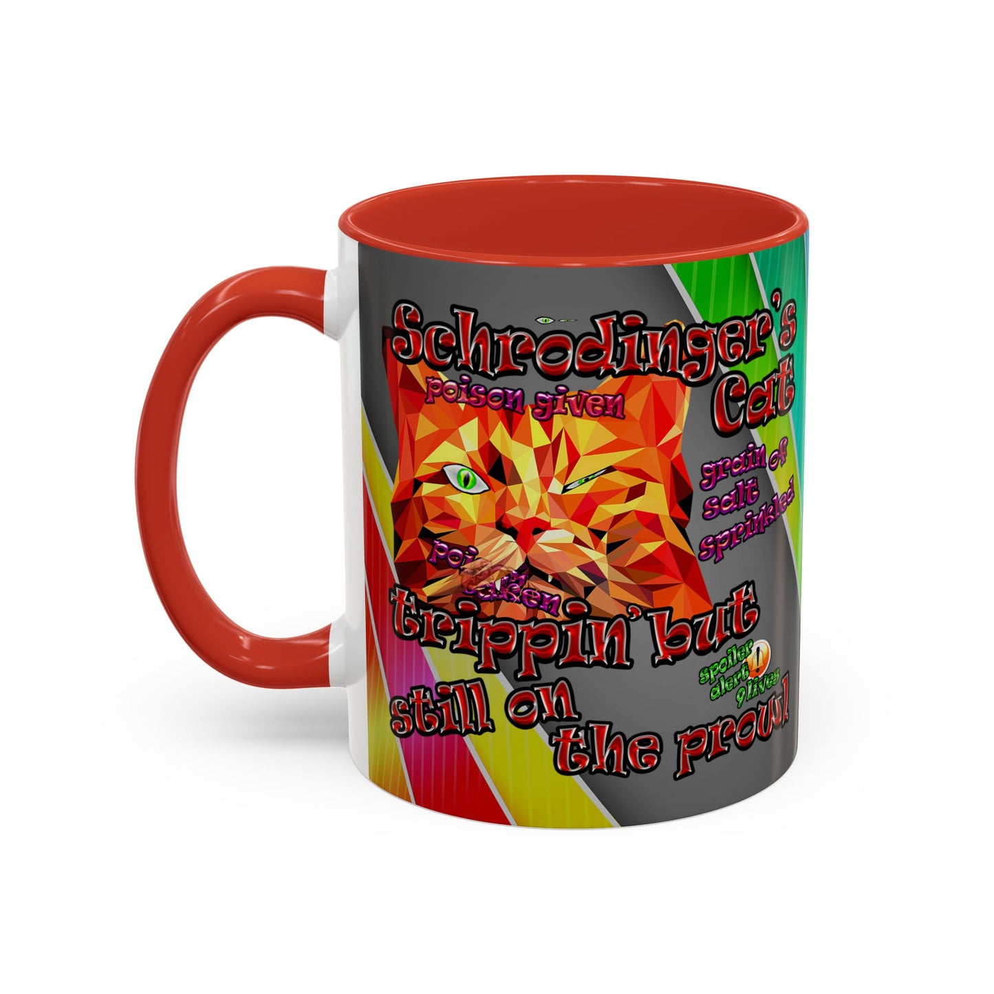 schrodinger's cat - Accent Mug (rainbow split)