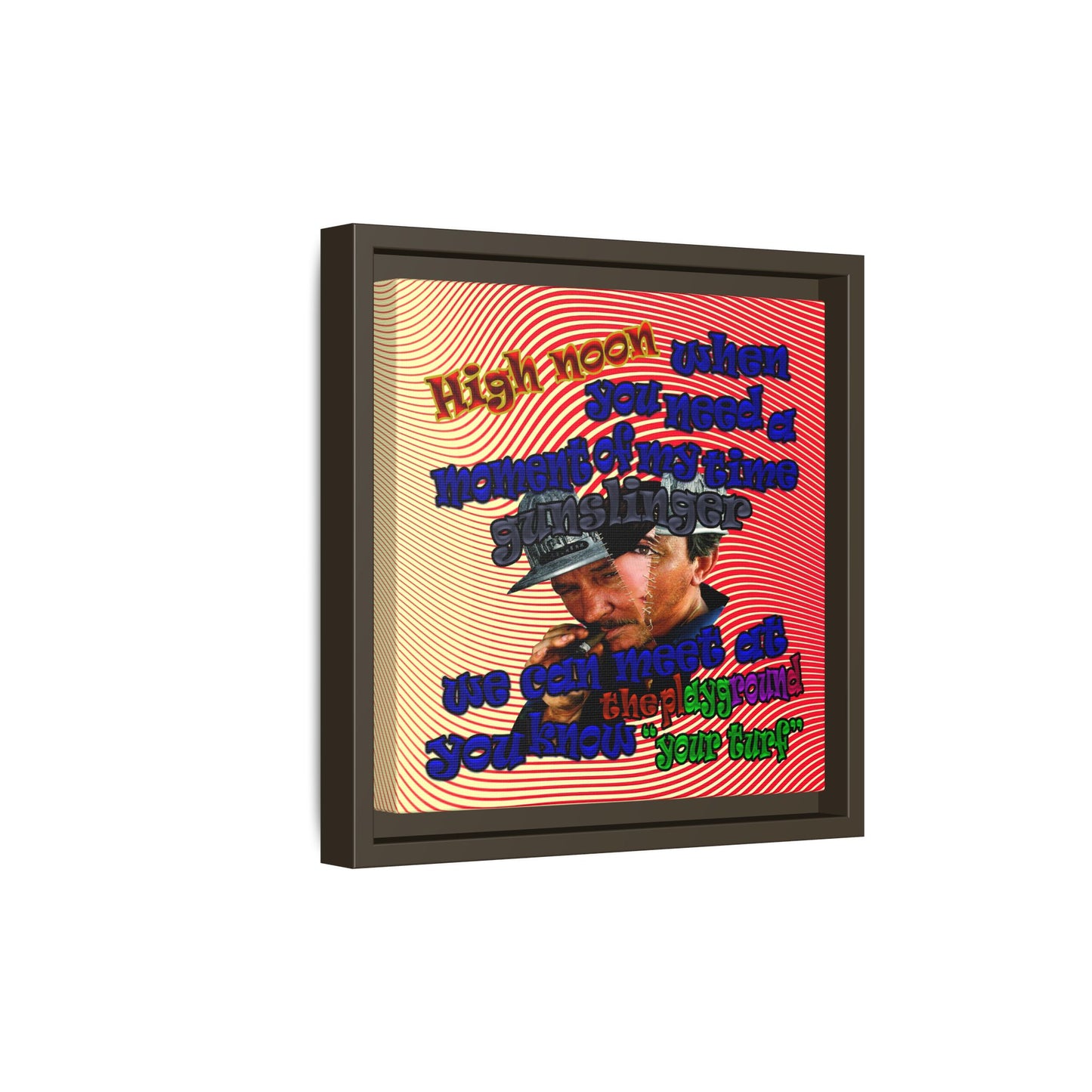 high noon - framed canvas art (yellow-orange wave)