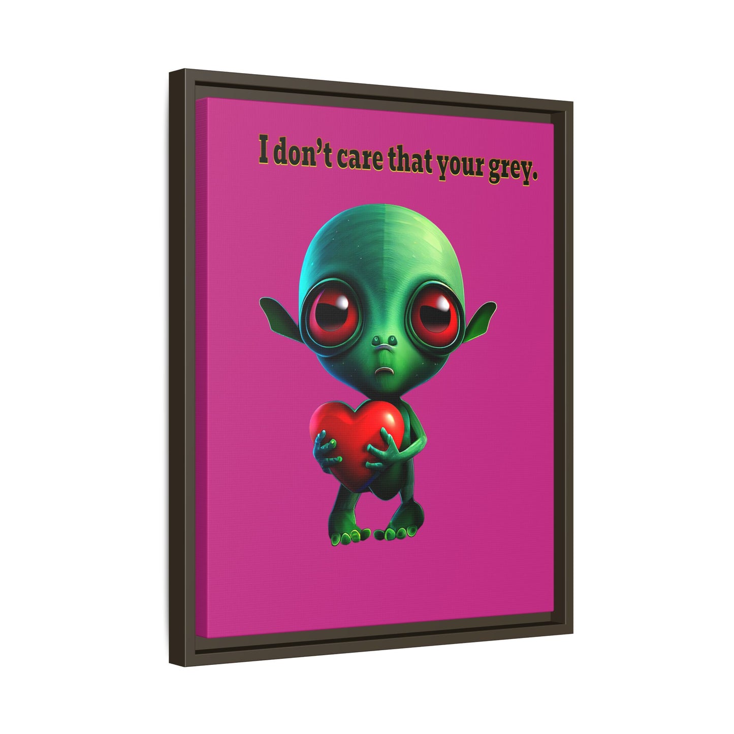 I don't care that your grey - framed canvas art (pink)