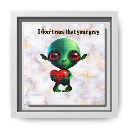 I don't care that your grey - framed canvas art (white marble)