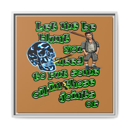 og - framed canvas art (light brown)
