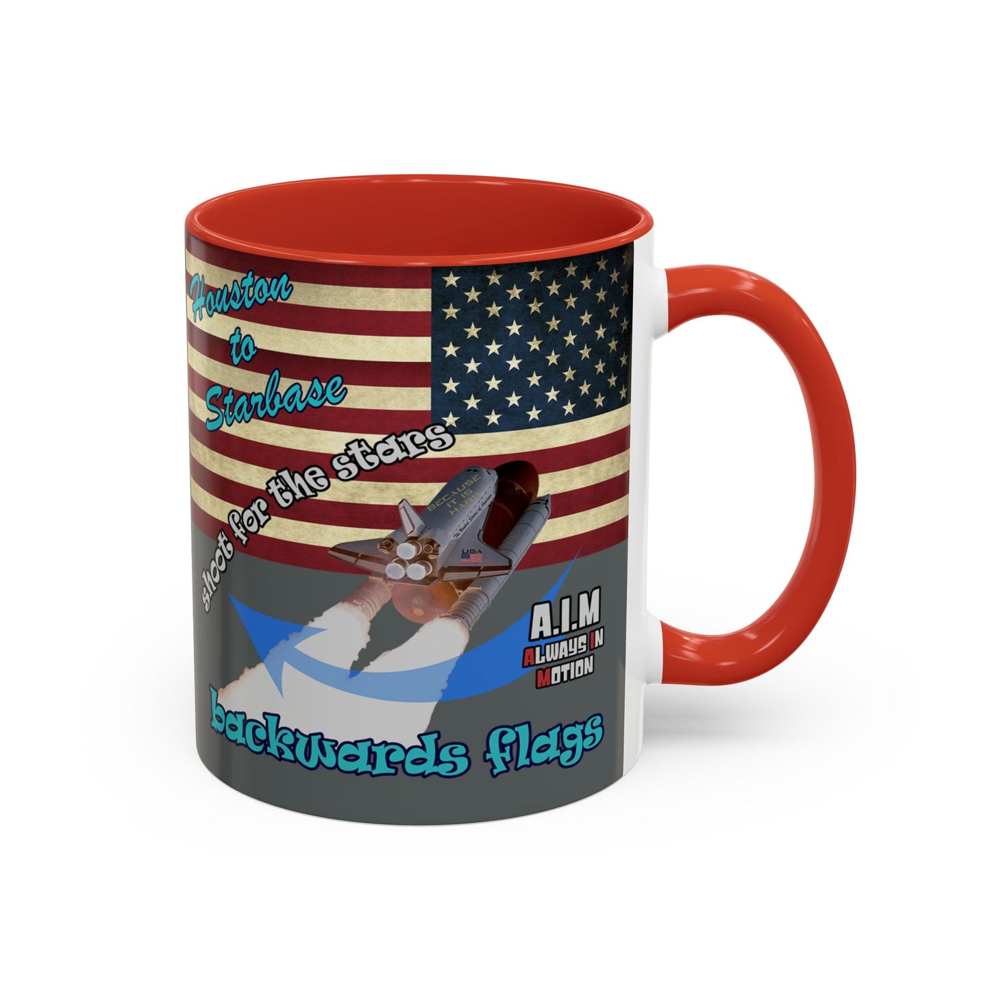 shoot for the stars - Accent Mug (dark grey)