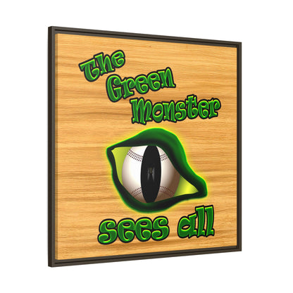 green monster - framed canvas art (butterscotch wood finish)