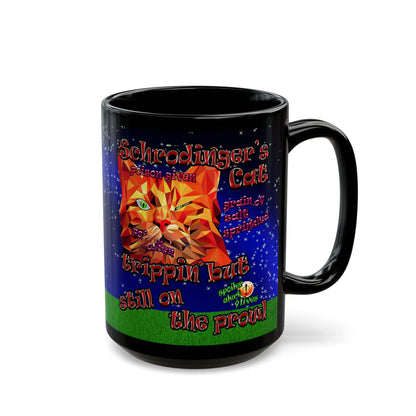 schrodinger's cat - Black Mug ('snoops' background)