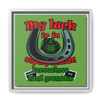 my luck - framed canvas art (green)