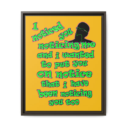 noticed you noticing - framed canvas art (yellow)