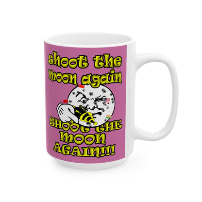 shoot the moon again - White Mug (light pink)