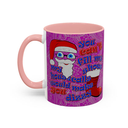 santa's shoes - Accent Mug (pink swirl)