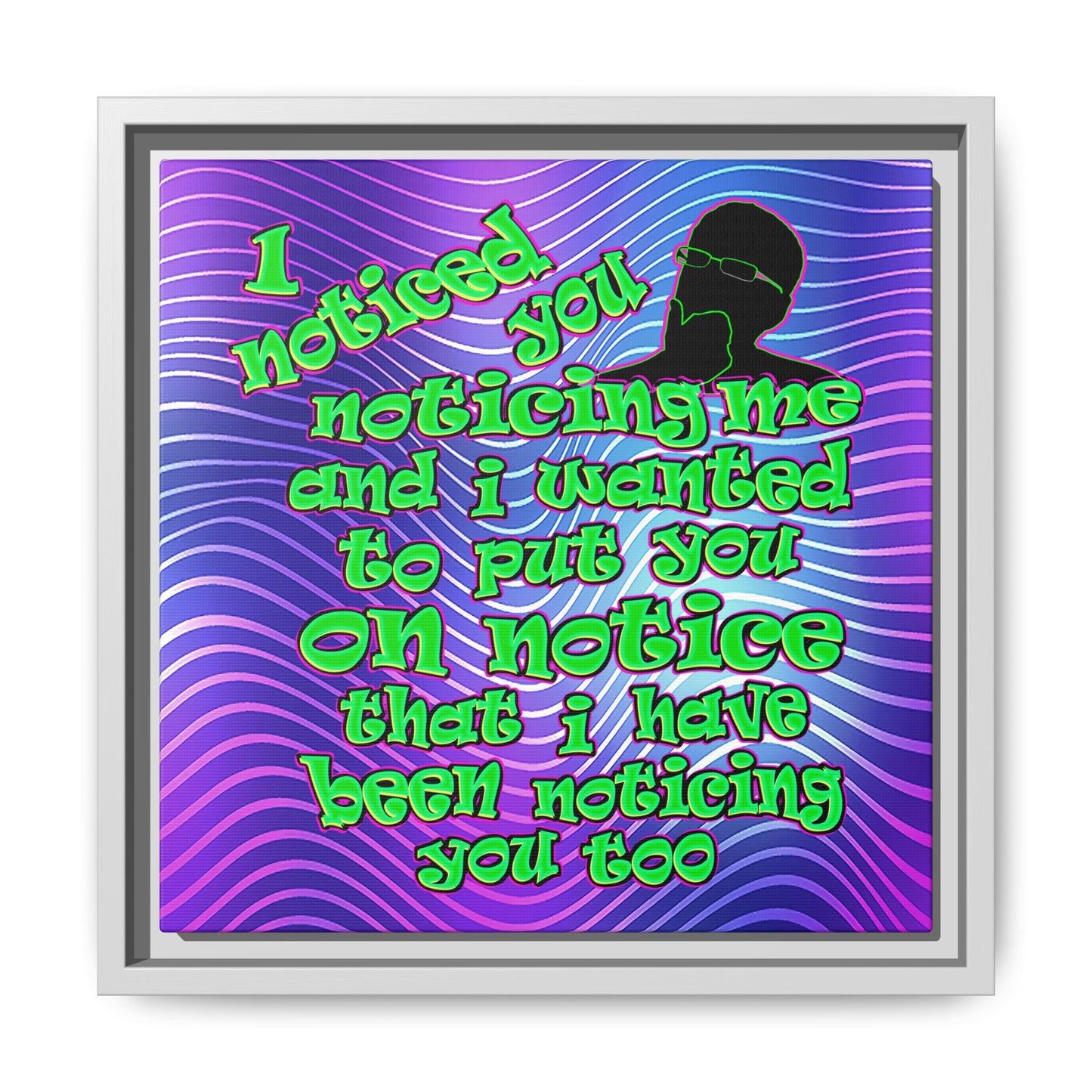 noticed you noticing - framed canvas art (purple wave)