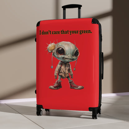 I don't care that your green - Suitcase (red)