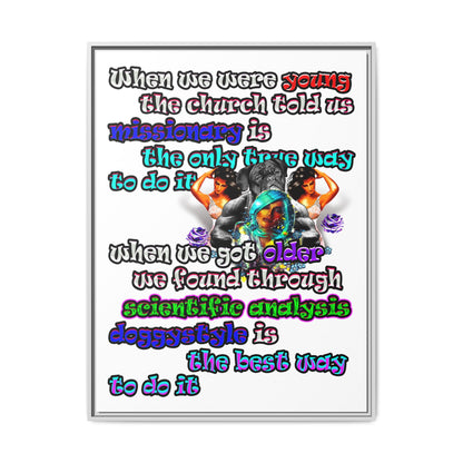 doggystyle - framed canvas art (white)