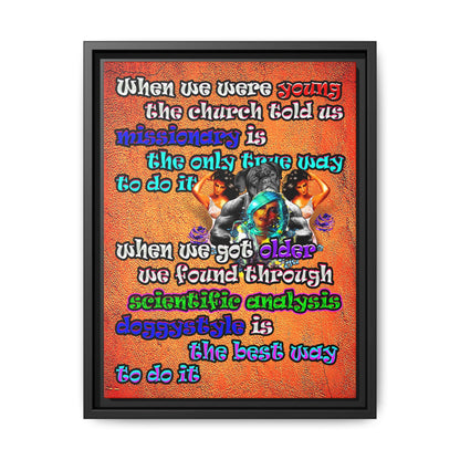 doggystyle - framed canvas art (burnt orange)