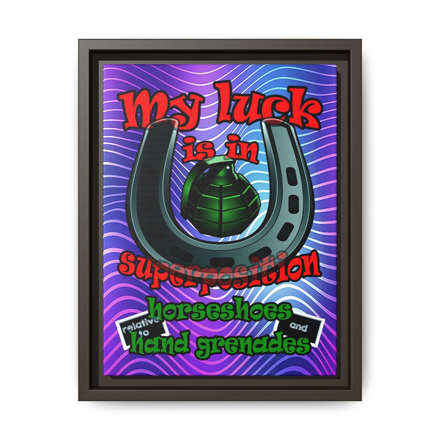 my luck - framed canvas art (purple wave)