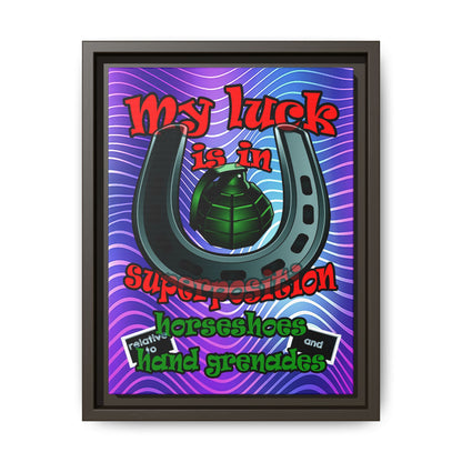 my luck - framed canvas art (purple wave)