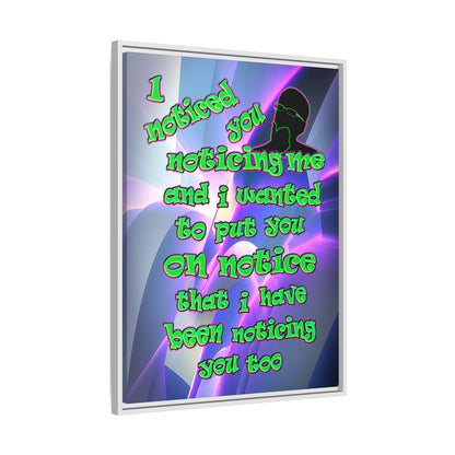 noticed you noticing - framed canvas art (grey-pink wave)