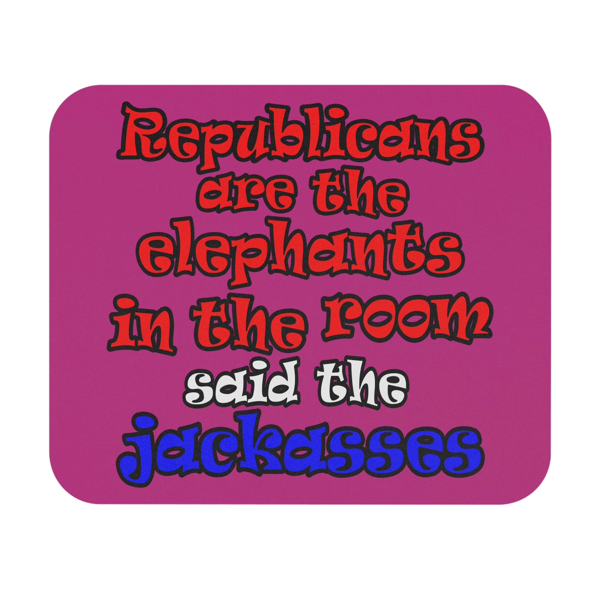 donkeys and elephants - Mouse Pad (Rectangle) (pink)