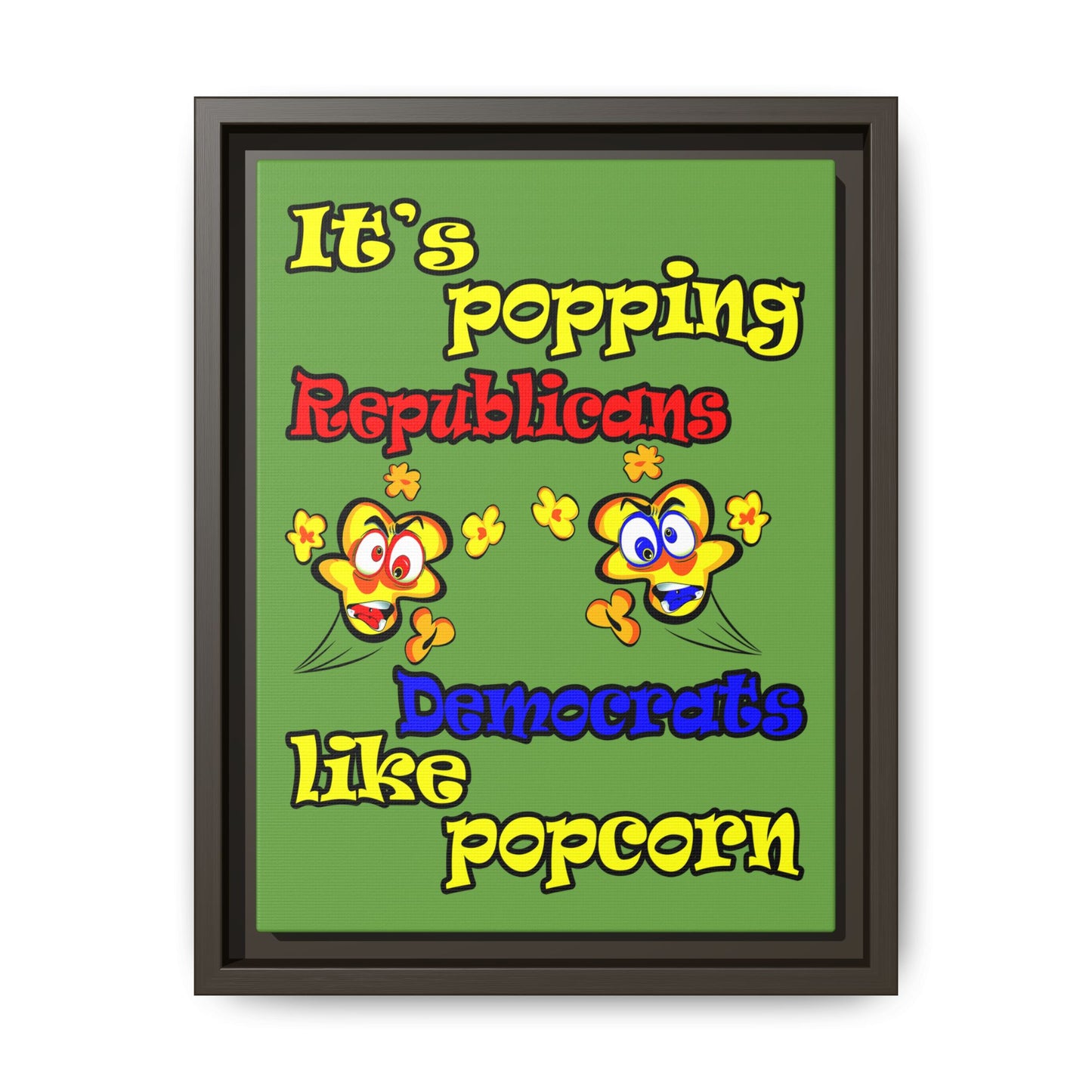 popping like popcorn - framed canvas art (green)