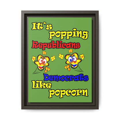 popping like popcorn - framed canvas art (green)
