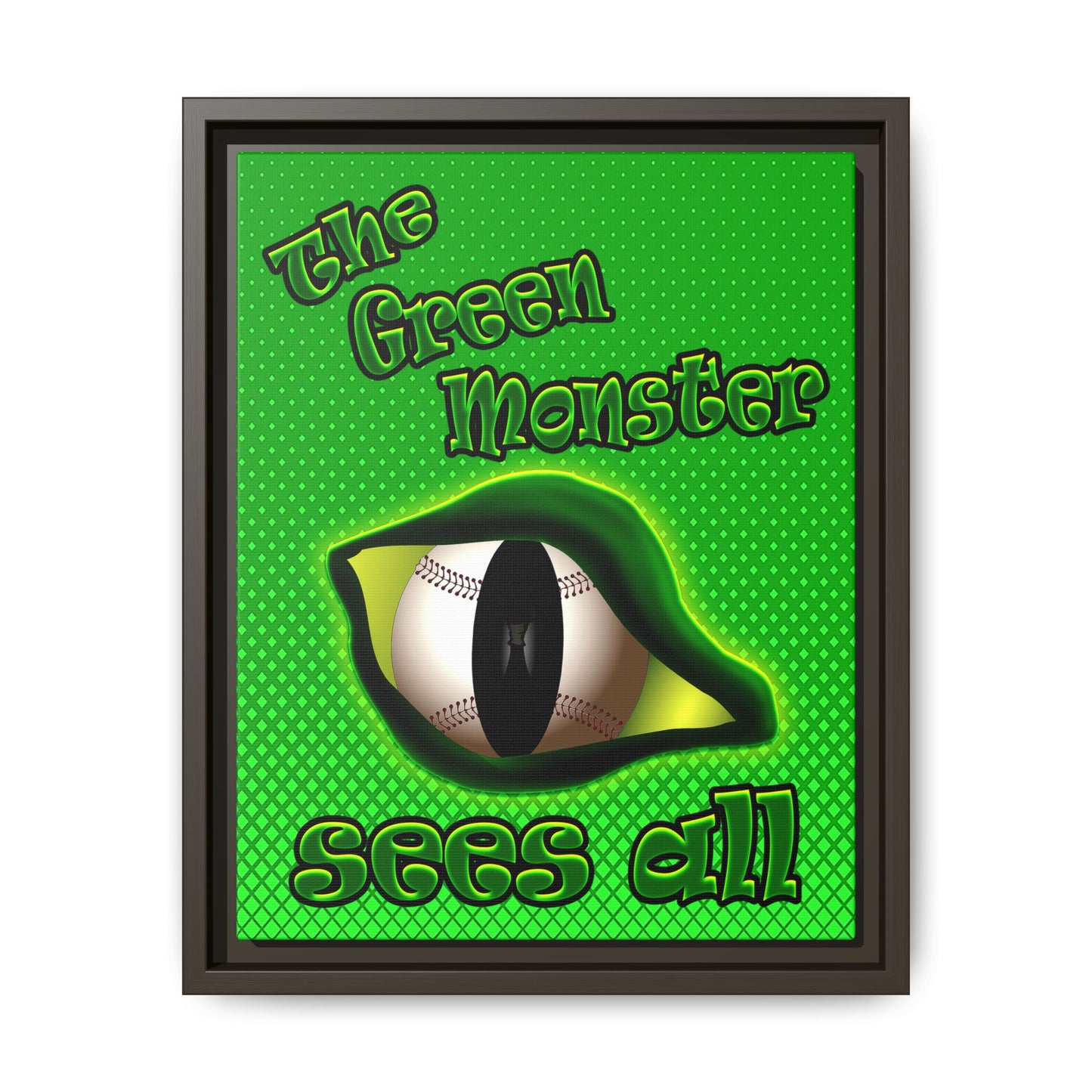 green monster - framed canvas art (logo green)