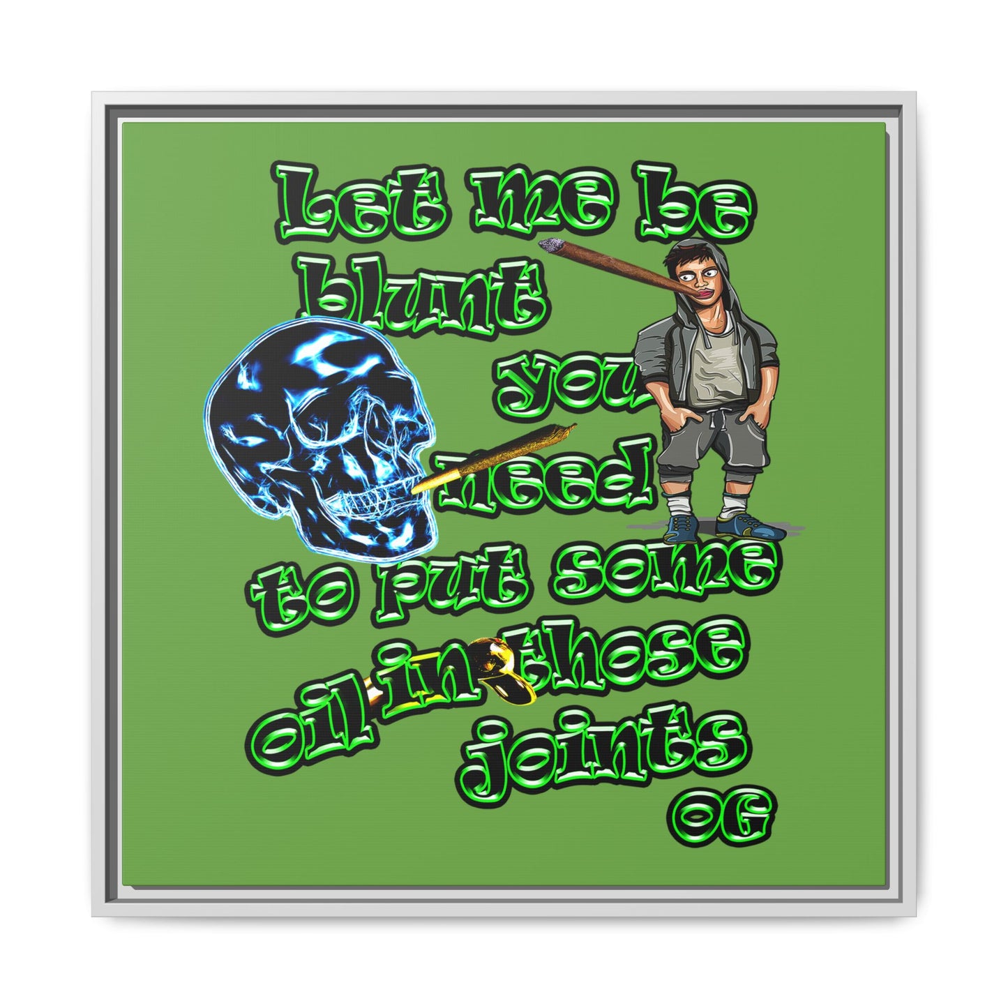 og - framed canvas art (green)