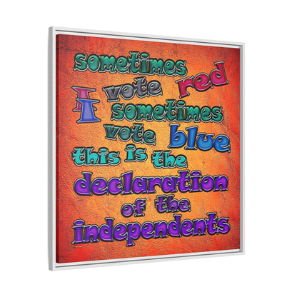 declaration of the independents - framed canvas art (burnt orange)