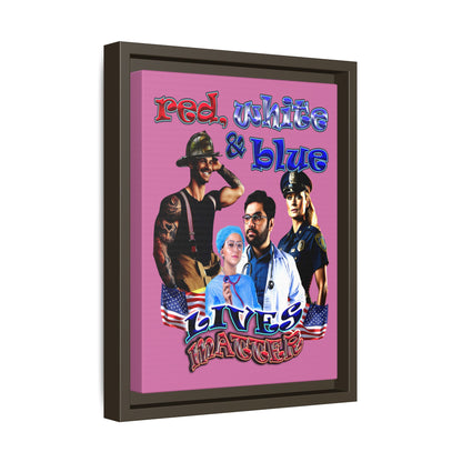 rw&b lives matter - framed canvas art (light pink)