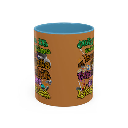 the bum's shit - Accent Mug (light brown)