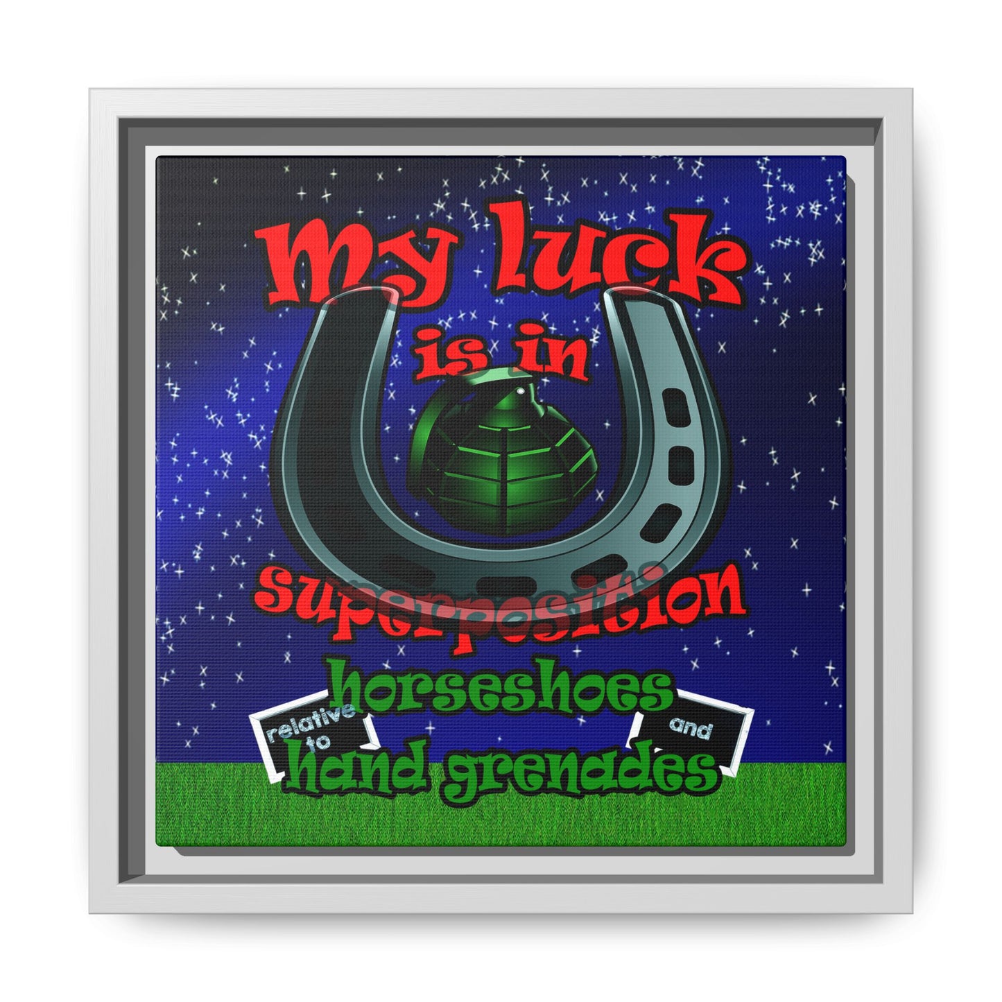 my luck - framed canvas art ('snoops' background)