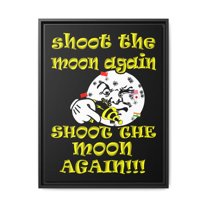 shoot the moon again - framed canvas art (black)
