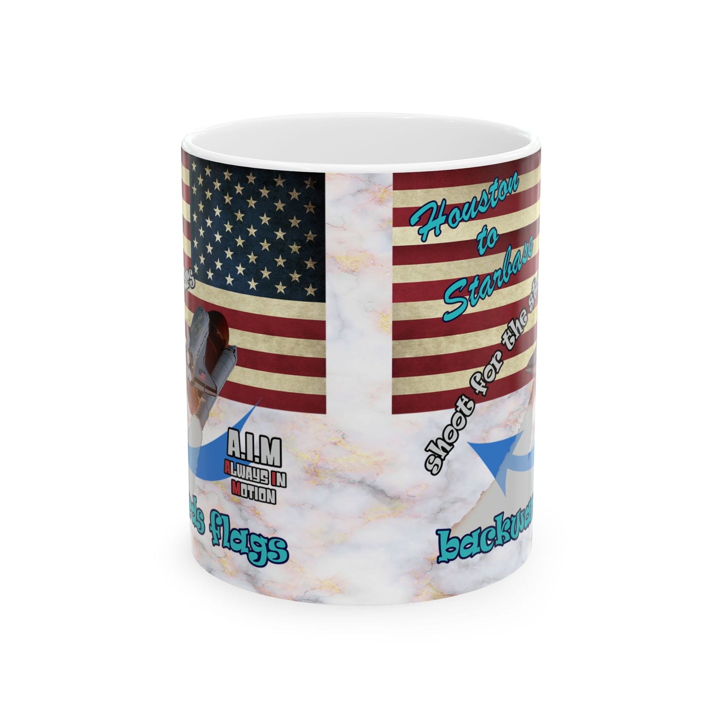 shoot for the stars - White Mug (white marble)