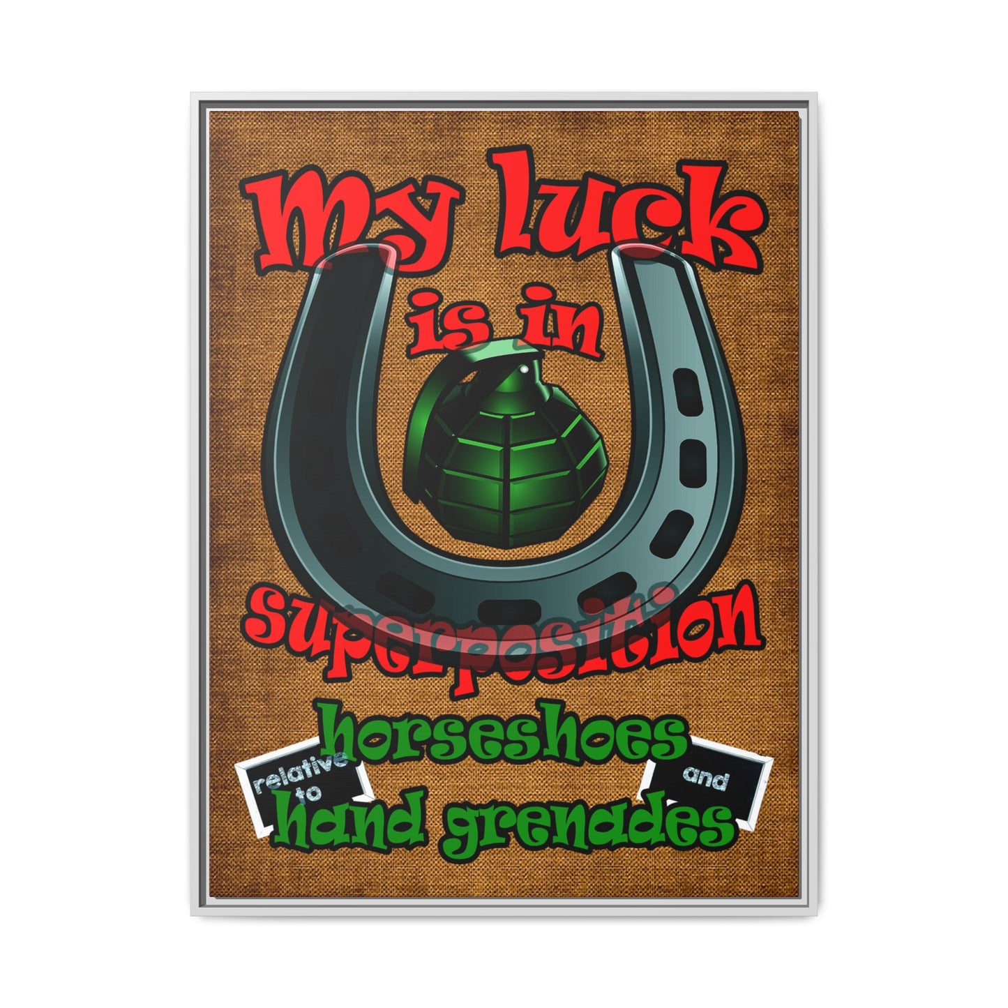 my luck - framed canvas art (brown papyrus)