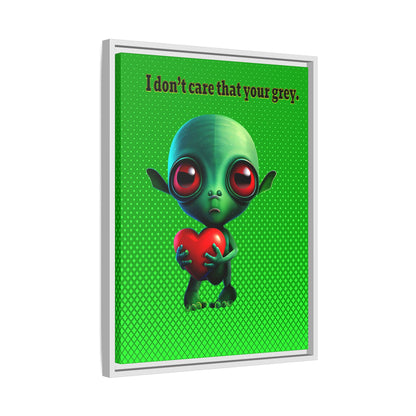 I don't care that your grey - framed canvas art (logo green)
