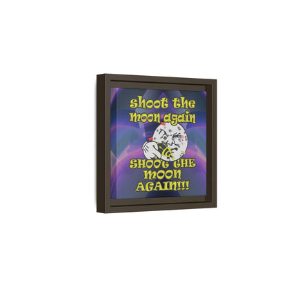 shoot the moon again - framed canvas art (grey-pink wave)