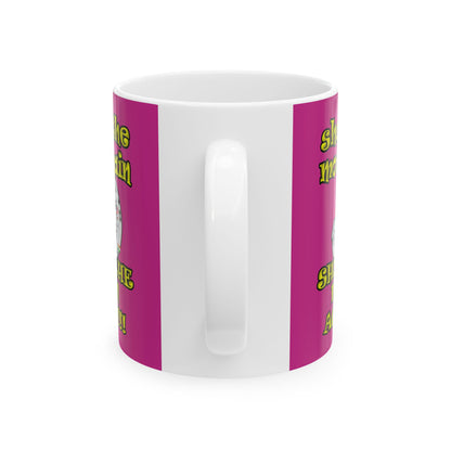 shoot the moon again - White Mug (pink)