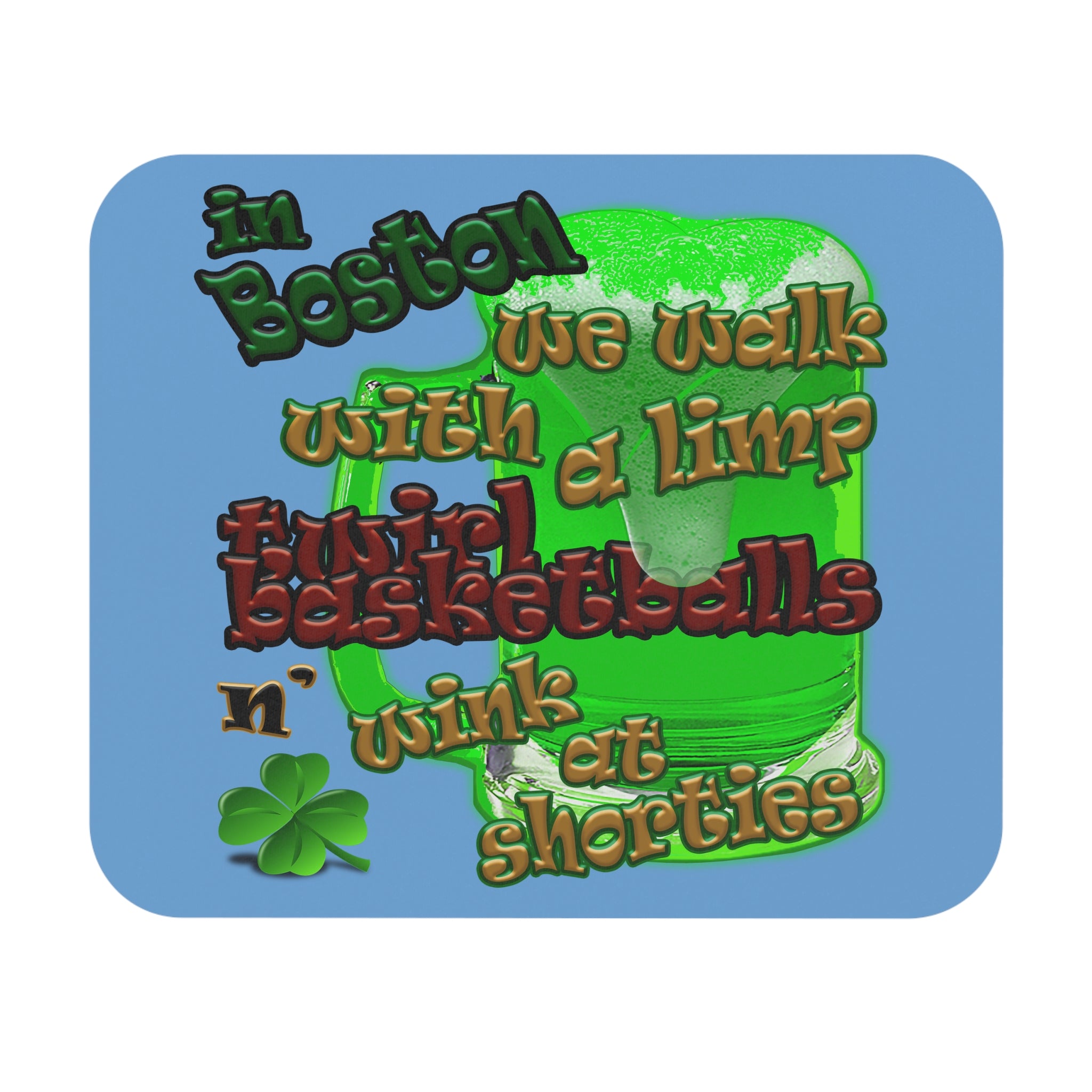 celtics logo - Mouse Pad (Rectangle) (light blue)