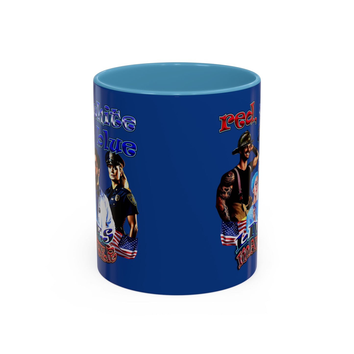 rw&b lives matter - Accent Mug (dark blue)
