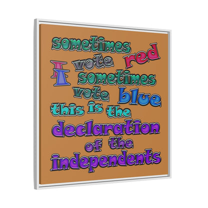 declaration of the independents - framed canvas art (light brown)