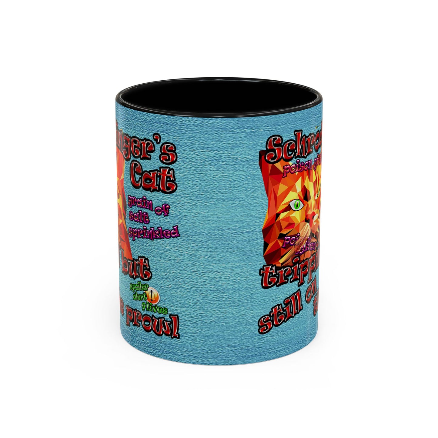 schrodinger's cat - Accent Mug (faded blue)